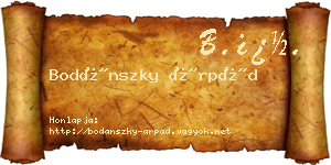 Bodánszky Árpád névjegykártya